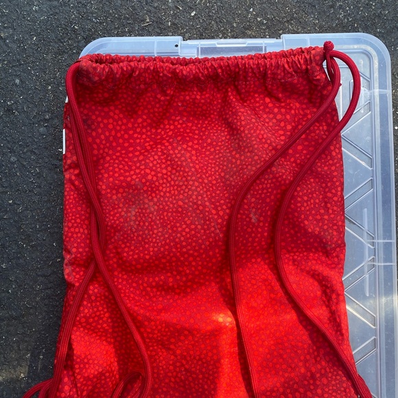 Nike Drawstring Backpack String Bag Red White Workout Athletes Gym Mini Bag - Picture 6 of 12